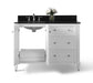 Ancerre Designs Hannah Bath Vanity in White with Quartz Vanity Top in Black with White Basin - VTSM-HANNAH-48-L-W-B - Ancerre Designs - Ambient Home