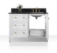 Ancerre Designs Hannah Bath Vanity in White with Quartz Vanity Top in Black with White Basin - VTSM-HANNAH-48-R-W-B-GD - Ancerre Designs - Ambient Home