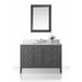 Ancerre Designs Kayleigh Vanity with Marble Vanity Top in Carrera White with White Basin with Mirror - Ancerre Designs - Ambient Home