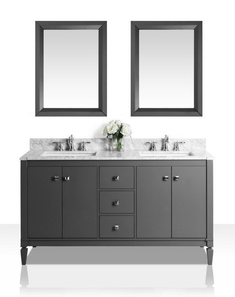 Ancerre Designs Kayleigh Vanity with Marble Vanity Top in Carrera White with White Basin with Mirror - Ancerre Designs - Ambient Home