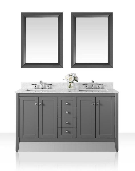 Ancerre Designs Shelton Vanity with Marble Vanity Top in Carrara White with White Basin With Mirror - Ancerre Designs - Ambient Home