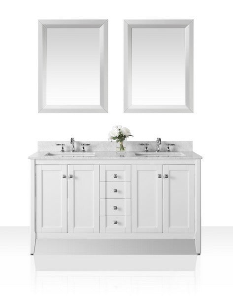 Ancerre Designs Shelton Vanity with Marble Vanity Top in Carrara White with White Basin With Mirror - Ancerre Designs - Ambient Home