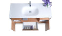 Ancerre Designs Tory Vanity in Natural Walnut with Solid Surface Vanity Top in White with White Basin and Mirror - Ancerre Designs - Ambient Home