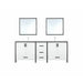 Lexora Ziva 80" - White Double Bathroom Vanity (Options: Cultured Marble Top, White Square Sink and 30" Mirrors w/ Faucet) - Lexora - Ambient Home