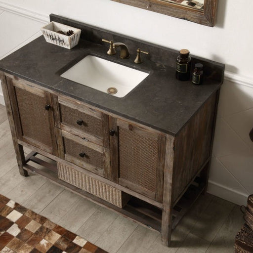 Legion Furniture 48 Inch Solid Wood Vanity in Brown with Moon Stone Top | WH5148-BR - Legion Furniture - Ambient Home