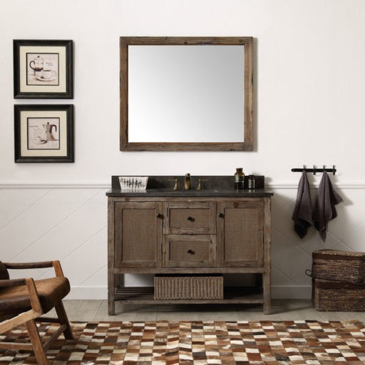 Legion Furniture 48 Inch Solid Wood Vanity in Brown with Moon Stone Top | WH5148-BR - Legion Furniture - Ambient Home