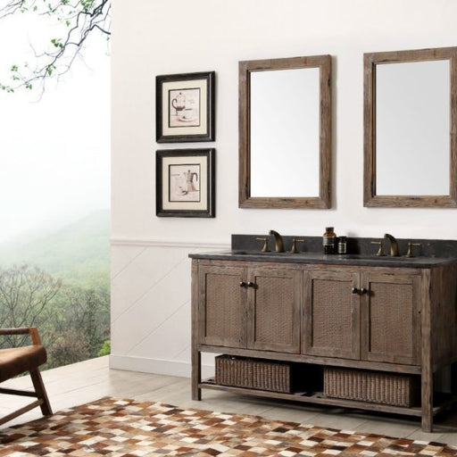 Legion Furniture 60 Inch Solid Wood Vanity in Brown with Moon Stone Top | WH5160-BR - Legion Furniture - Ambient Home