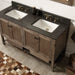 Legion Furniture 60 Inch Solid Wood Vanity in Brown with Moon Stone Top | WH5160-BR - Legion Furniture - Ambient Home