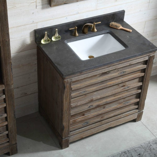 Legion Furniture WH8436 36 Inch Wood Vanity in Brown with Moon Stone Top, No Faucet - Legion Furniture - Ambient Home