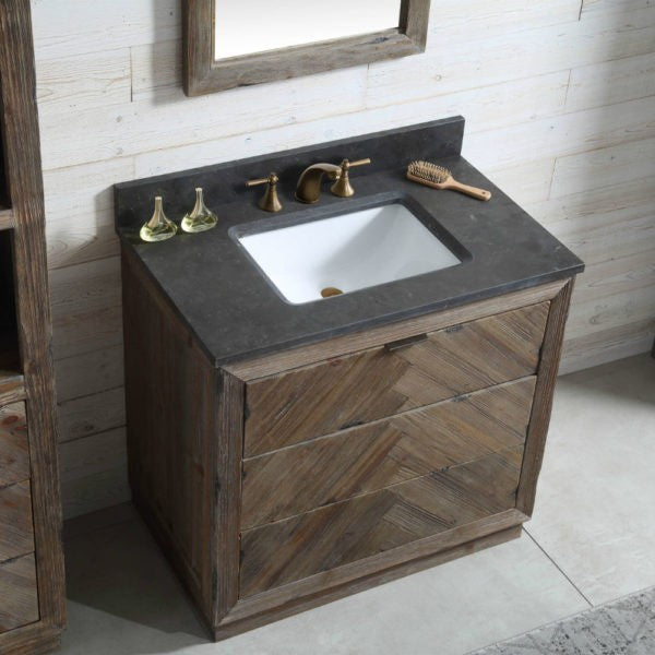 Legion Furniture WH8536 36 Inch Wood Vanity in Brown with Marble Top, No Faucet - Legion Furniture - Ambient Home