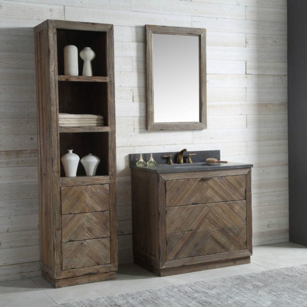 Legion Furniture WH8536 36 Inch Wood Vanity in Brown with Marble Top, No Faucet - Legion Furniture - Ambient Home