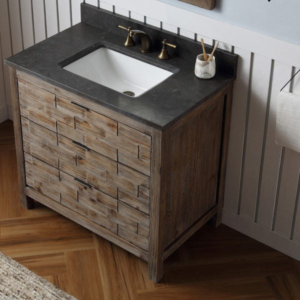 Legion Furniture WH8636 36 Inch Wood Vanity in Brown with Marble Top, No Faucet - Legion Furniture - Ambient Home