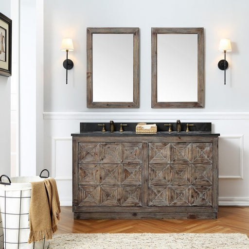 Legion Furniture WH8760 60 Inch Wood Vanity in Brown with Marble WH5160 Top, No Faucet - Legion Furniture - Ambient Home