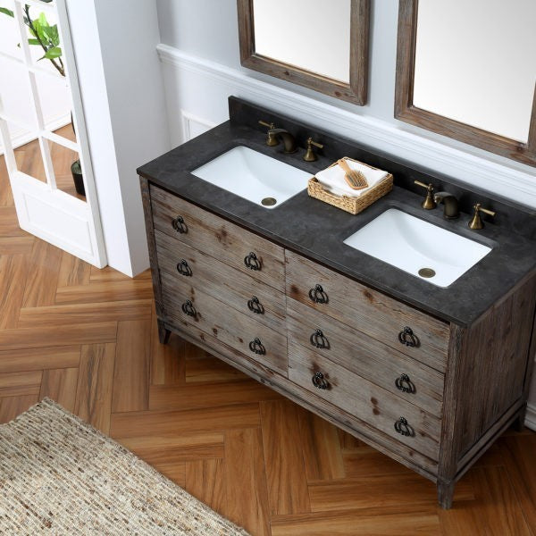 Legion Furniture WH8860 60 Inch Wood Vanity in Brown with Marble WH5160 Top, No Faucet - Legion Furniture - Ambient Home