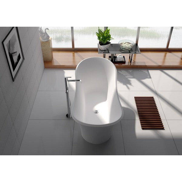 Legion Furniture WJ8614-W 68.9 Inch White Matt Solid Surface Tub, No Faucet - Legion Furniture Tubs - Ambient Home