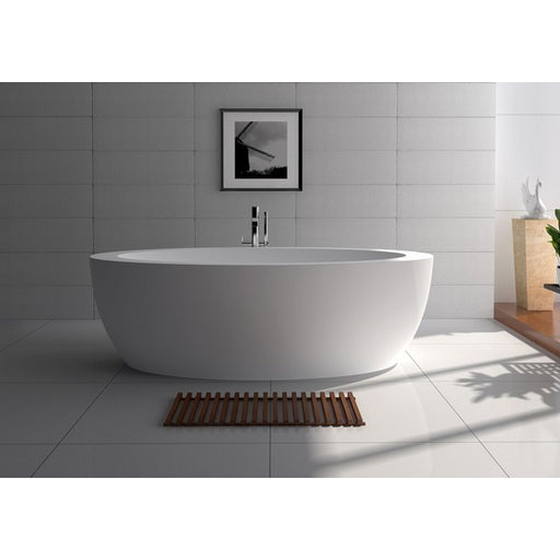 Legion Furniture WJ8615-W 74.8 Inch White Matt Solid Surface Tub, No Faucet - Legion Furniture Tubs - Ambient Home