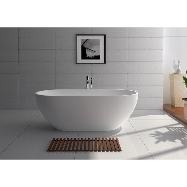 Legion Furniture WJ8619-W 70.1 Inch White Matt Solid Surface Tub, No Faucet - Legion Furniture Tubs - Ambient Home