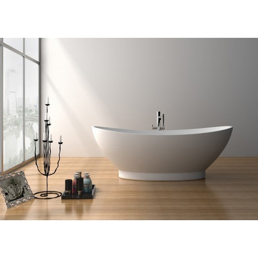 Legion Furniture WJ8620-W 70.7 Inch White Matt Solid Surface Tub, No Faucet - Legion Furniture Tubs - Ambient Home