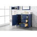 Legion Furniture WLF2136-B 36 Inch Blue Finish Sink Vanity Cabinet with Carrara White Top - Legion Furniture - Ambient Home