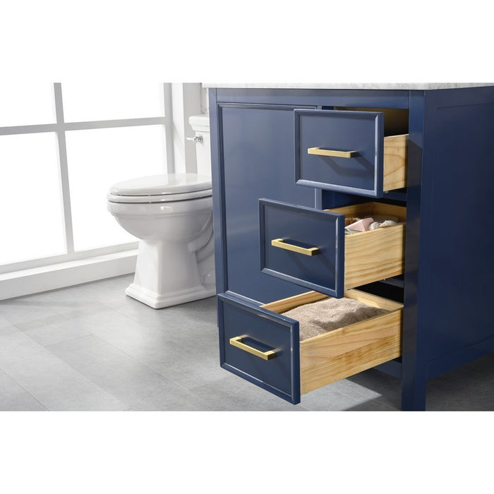 Legion Furniture WLF2136-B 36 Inch Blue Finish Sink Vanity Cabinet with Carrara White Top - Legion Furniture - Ambient Home