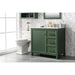 Legion Furniture WLF2136-VG 36 Inch Vogue Green Finish Sink Vanity Cabinet with Carrara White Top - Legion Furniture - Ambient Home