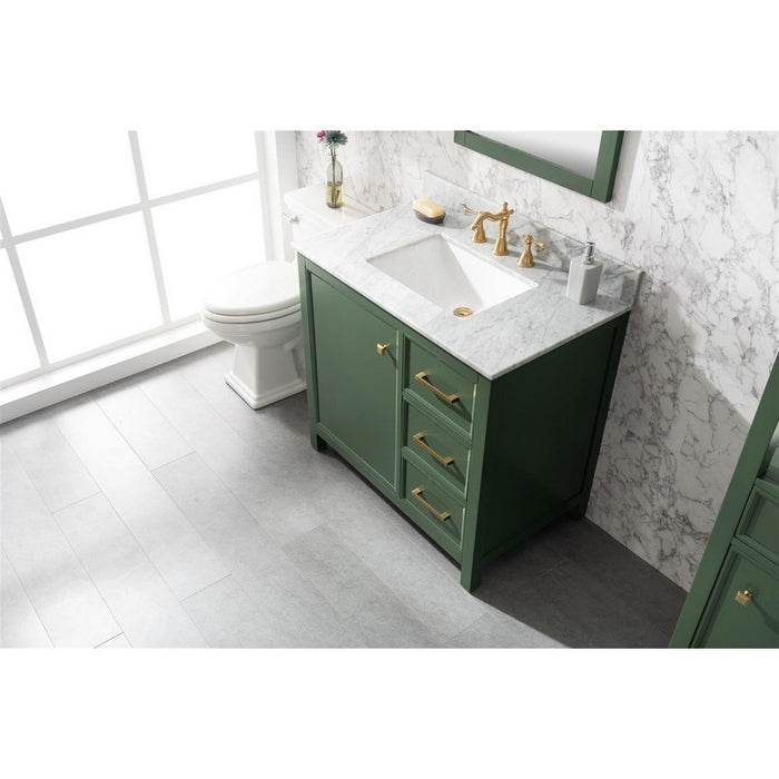 Legion Furniture WLF2136-VG 36 Inch Vogue Green Finish Sink Vanity Cabinet with Carrara White Top - Legion Furniture - Ambient Home