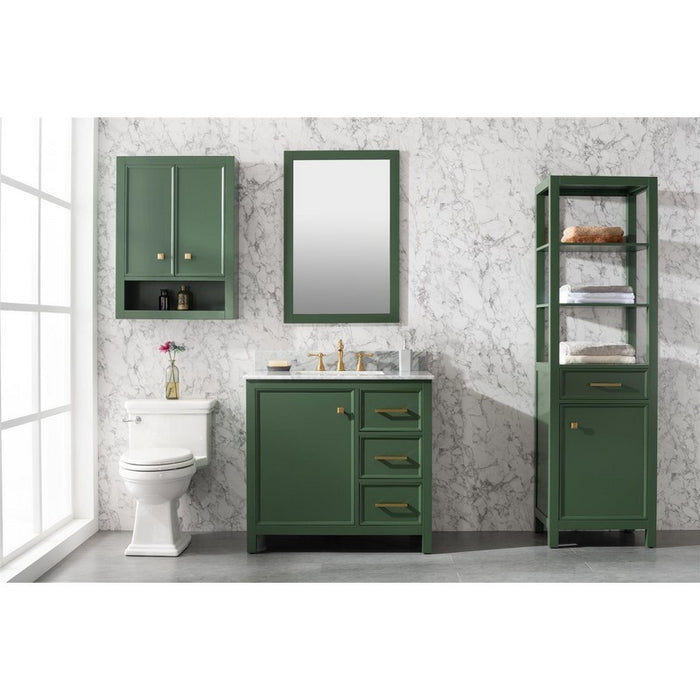 Legion Furniture WLF2136-VG 36 Inch Vogue Green Finish Sink Vanity Cabinet with Carrara White Top - Legion Furniture - Ambient Home