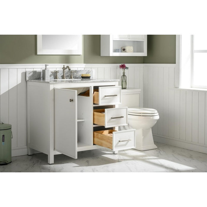 Legion Furniture WLF2136-W 36 Inch White Finish Sink Vanity Cabinet with Carrara White Top - Legion Furniture - Ambient Home