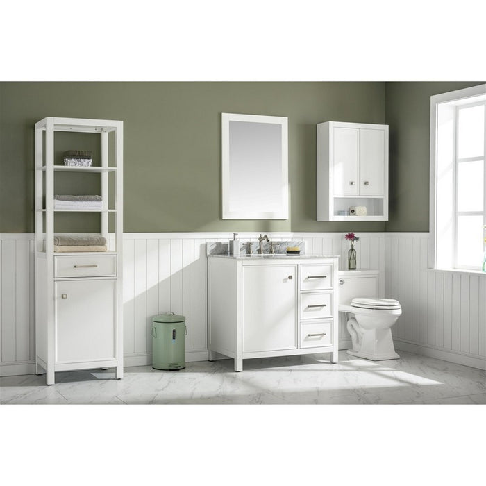 Legion Furniture WLF2136-W 36 Inch White Finish Sink Vanity Cabinet with Carrara White Top - Legion Furniture - Ambient Home