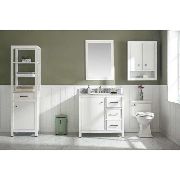 Legion Furniture WLF2136-W 36 Inch White Finish Sink Vanity Cabinet with Carrara White Top - Legion Furniture - Ambient Home