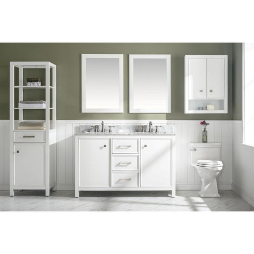 Legion Furniture WLF2154-W 54 Inch White Finish Double Sink Vanity Cabinet with Carrara White Top - Legion Furniture - Ambient Home