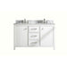 Legion Furniture WLF2154-W 54 Inch White Finish Double Sink Vanity Cabinet with Carrara White Top - Legion Furniture - Ambient Home