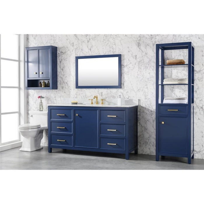 Legion Furniture WLF2160S-B 60 Inch Blue Finish Single Sink Vanity Cabinet with Carrara White Top - Legion Furniture - Ambient Home