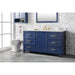 Legion Furniture WLF2160S-B 60 Inch Blue Finish Single Sink Vanity Cabinet with Carrara White Top - Legion Furniture - Ambient Home