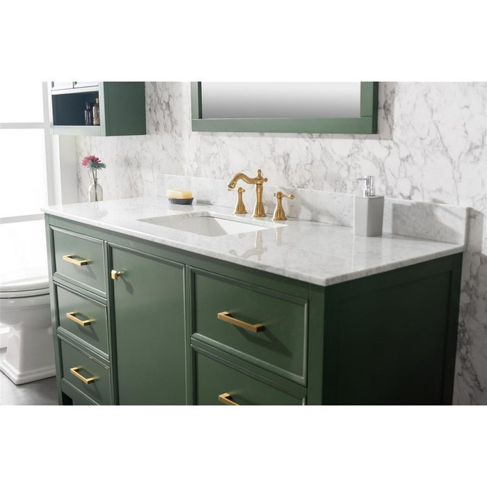 Legion Furniture WLF2160S-VG 60 Inch Vogue Green Finish Single Sink Vanity Cabinet with Carrara White Top - Legion Furniture - Ambient Home