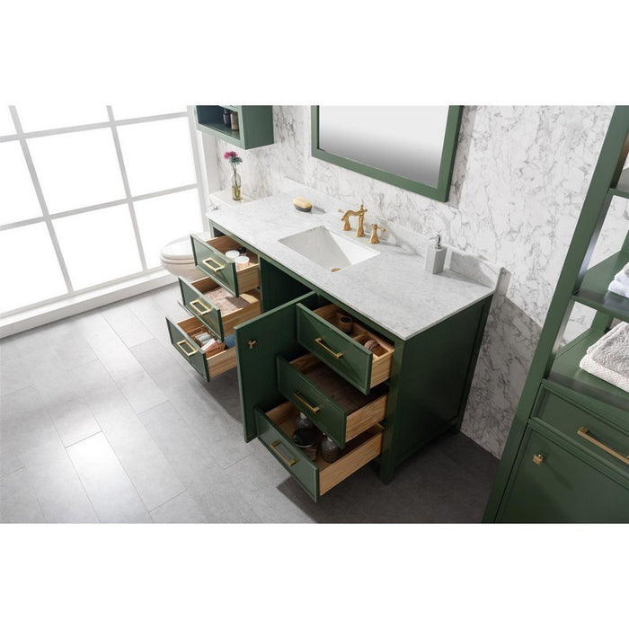 Legion Furniture WLF2160S-VG 60 Inch Vogue Green Finish Single Sink Vanity Cabinet with Carrara White Top - Legion Furniture - Ambient Home