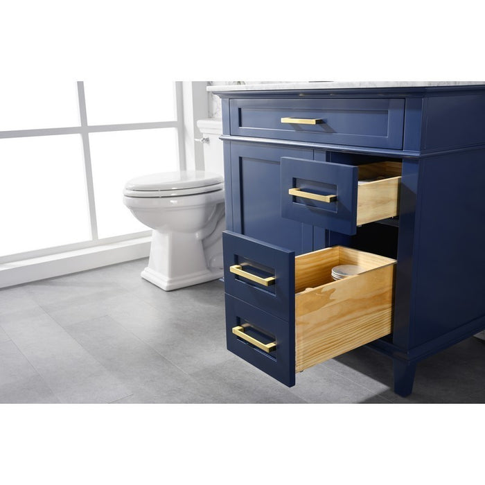 Legion Furniture WLF2236-B 36 Inch Blue Finish Sink Vanity Cabinet with Carrara White Top - Legion Furniture - Ambient Home