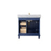 Legion Furniture WLF2236-B 36 Inch Blue Finish Sink Vanity Cabinet with Carrara White Top - Legion Furniture - Ambient Home