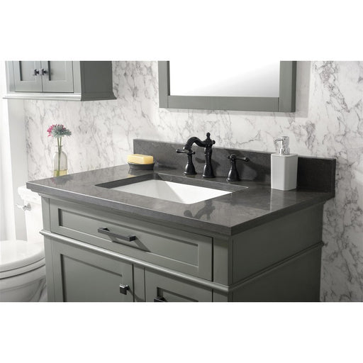 Legion Furniture WLF2236-PG 36 Inch Pewter Green Finish Sink Vanity Cabinet with Blue Lime Stone Top - Legion Furniture - Ambient Home