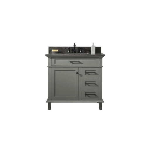 Legion Furniture WLF2236-PG 36 Inch Pewter Green Finish Sink Vanity Cabinet with Blue Lime Stone Top - Legion Furniture - Ambient Home