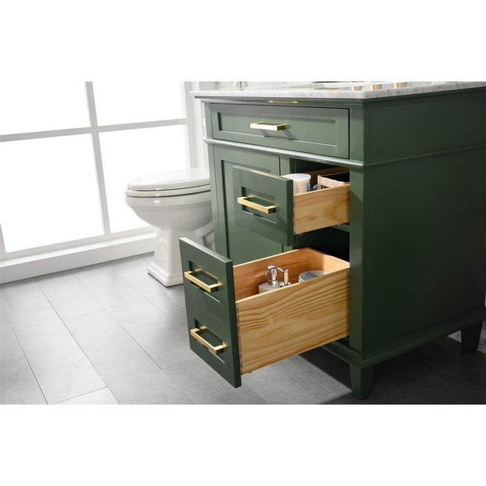 Legion Furniture WLF2236-VG 36 Inch Vogue Green Finish Sink Vanity Cabinet with Carrara White Top - Legion Furniture - Ambient Home