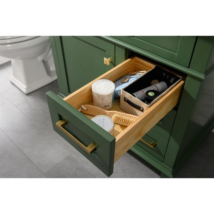 Legion Furniture WLF2236-VG 36 Inch Vogue Green Finish Sink Vanity Cabinet with Carrara White Top - Legion Furniture - Ambient Home