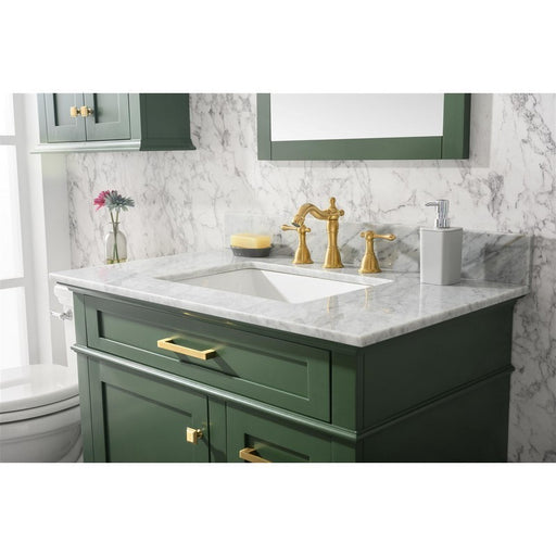 Legion Furniture WLF2236-VG 36 Inch Vogue Green Finish Sink Vanity Cabinet with Carrara White Top - Legion Furniture - Ambient Home