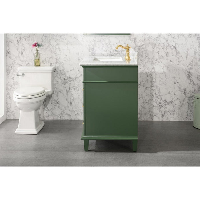 Legion Furniture WLF2236-VG 36 Inch Vogue Green Finish Sink Vanity Cabinet with Carrara White Top - Legion Furniture - Ambient Home