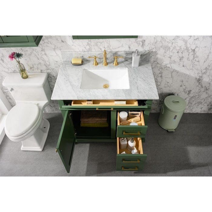 Legion Furniture WLF2236-VG 36 Inch Vogue Green Finish Sink Vanity Cabinet with Carrara White Top - Legion Furniture - Ambient Home