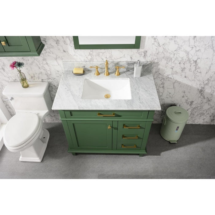 Legion Furniture WLF2236-VG 36 Inch Vogue Green Finish Sink Vanity Cabinet with Carrara White Top - Legion Furniture - Ambient Home