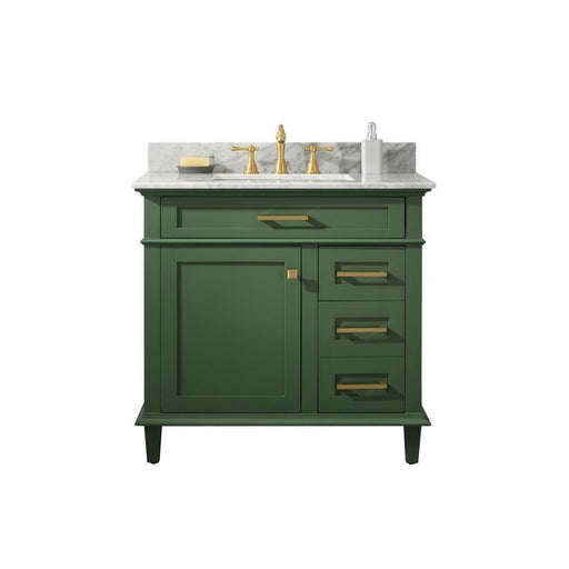 Legion Furniture WLF2236-VG 36 Inch Vogue Green Finish Sink Vanity Cabinet with Carrara White Top - Legion Furniture - Ambient Home