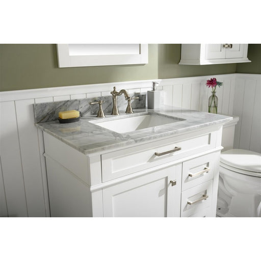 Legion Furniture WLF2236-W 36 Inch White Finish Sink Vanity Cabinet with Carrara White Top - Legion Furniture - Ambient Home