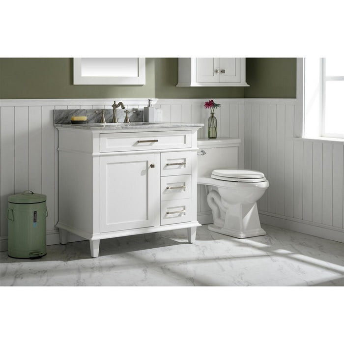 Legion Furniture WLF2236-W 36 Inch White Finish Sink Vanity Cabinet with Carrara White Top - Legion Furniture - Ambient Home