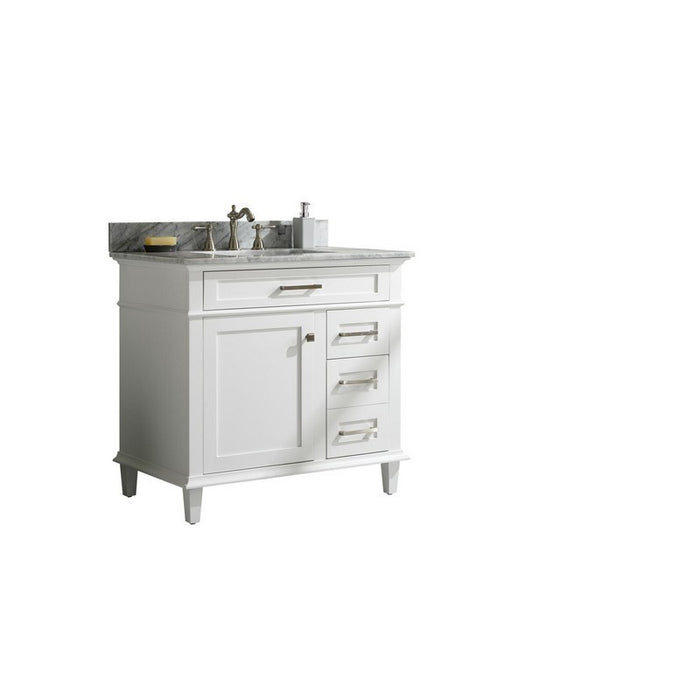 Legion Furniture WLF2236-W 36 Inch White Finish Sink Vanity Cabinet with Carrara White Top - Legion Furniture - Ambient Home